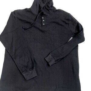 Lee long sleeve pullover 3 button shirt size  RN#64866 cotton & polyester black